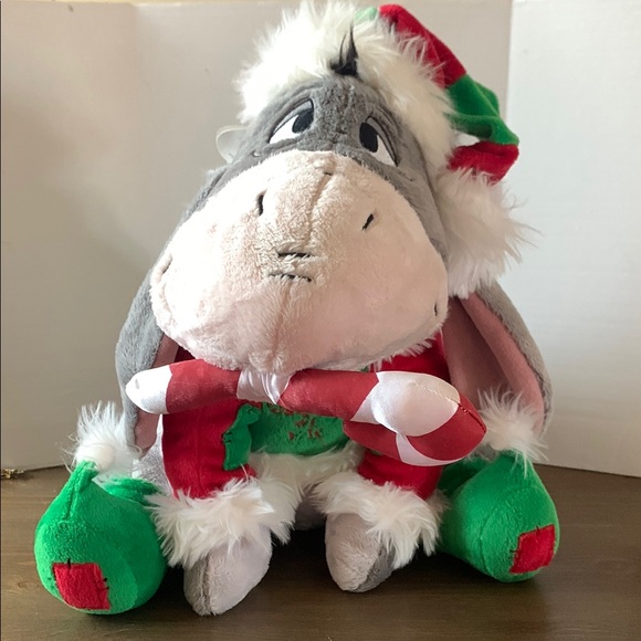 Disney World Plush Elf Eeyore Candy Cane Christmas Holiday Winnie the Pooh vtg - Picture 1 of 10